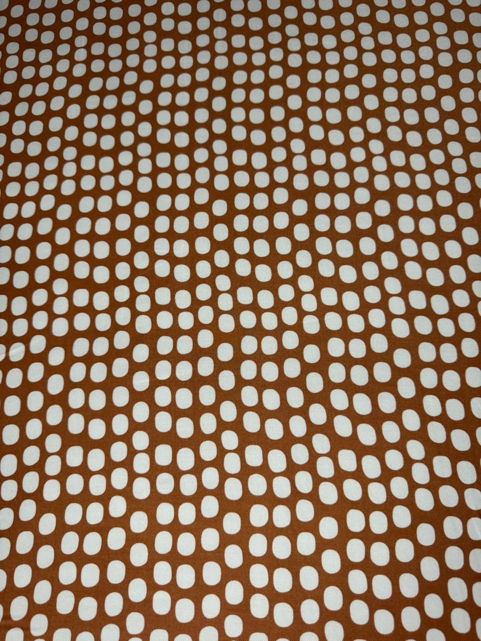 Marina Elaris - Brown Peach & White Polka Dot Printed Fabric