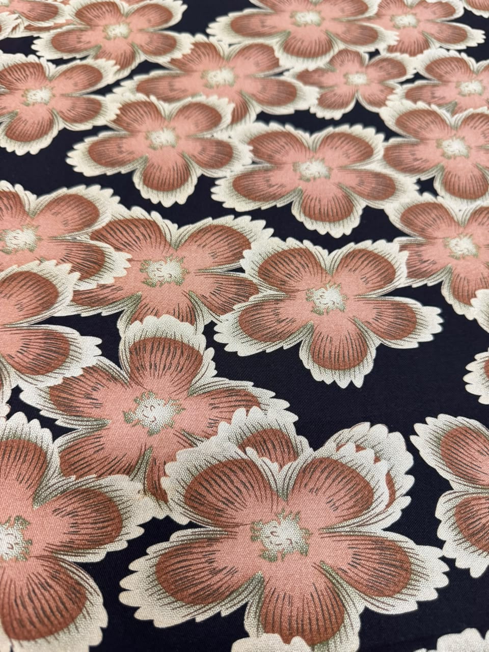AYSEL LUXE MARINA - Vintage Floral Bloom - Midnight Black & Dusty Rose