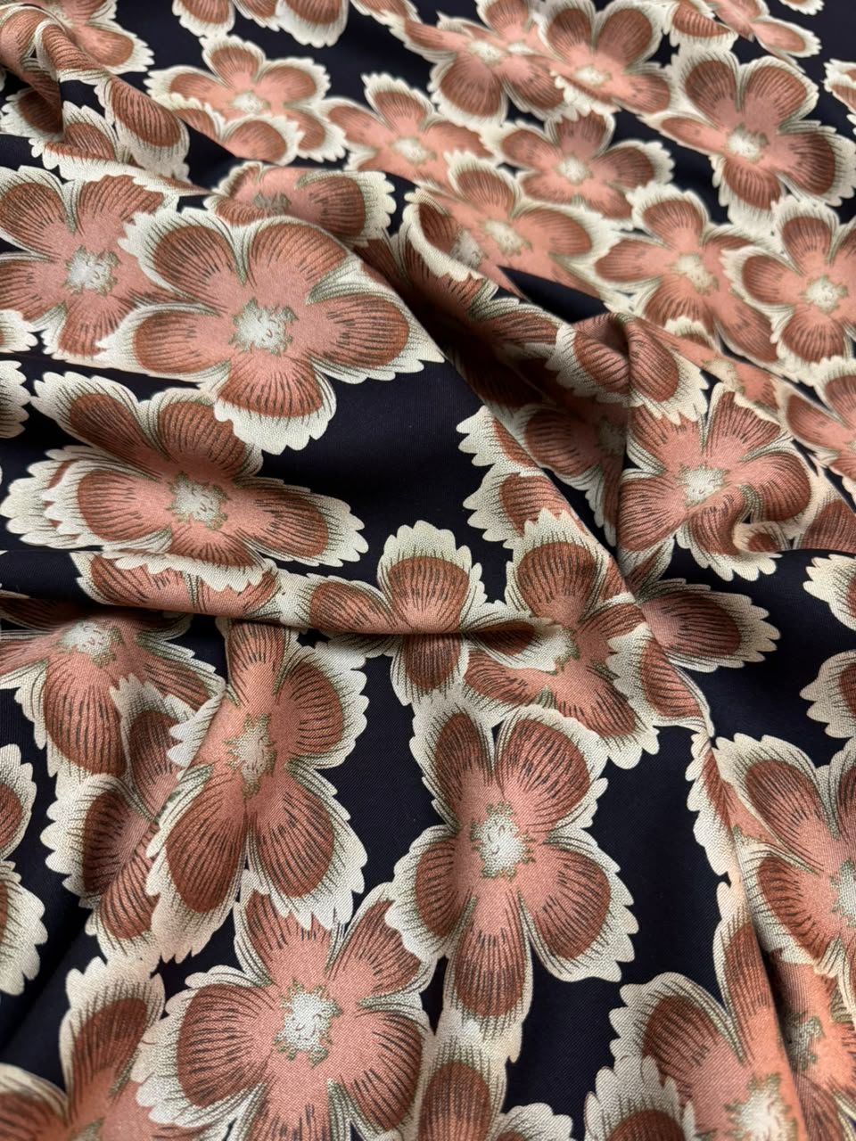 AYSEL LUXE MARINA - Vintage Floral Bloom - Midnight Black & Dusty Rose