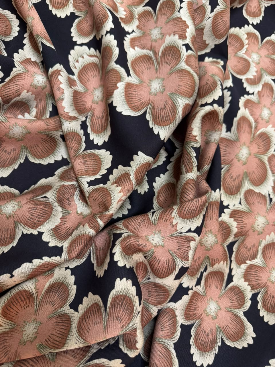 AYSEL LUXE MARINA - Vintage Floral Bloom - Midnight Black & Dusty Rose