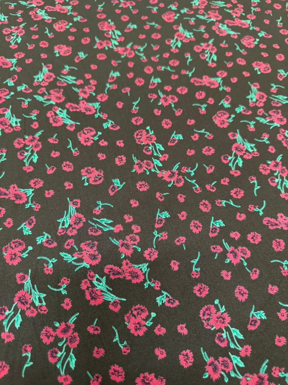 AYSEL LUXE MARINA - Ditsy Wildflower - Coffee Brown & Hot Pink