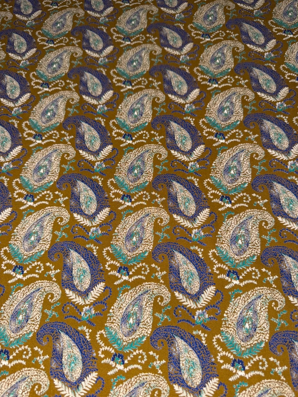 AYSEL LUXE MARINA - Royal Paisley - Mustard Brown & Blue