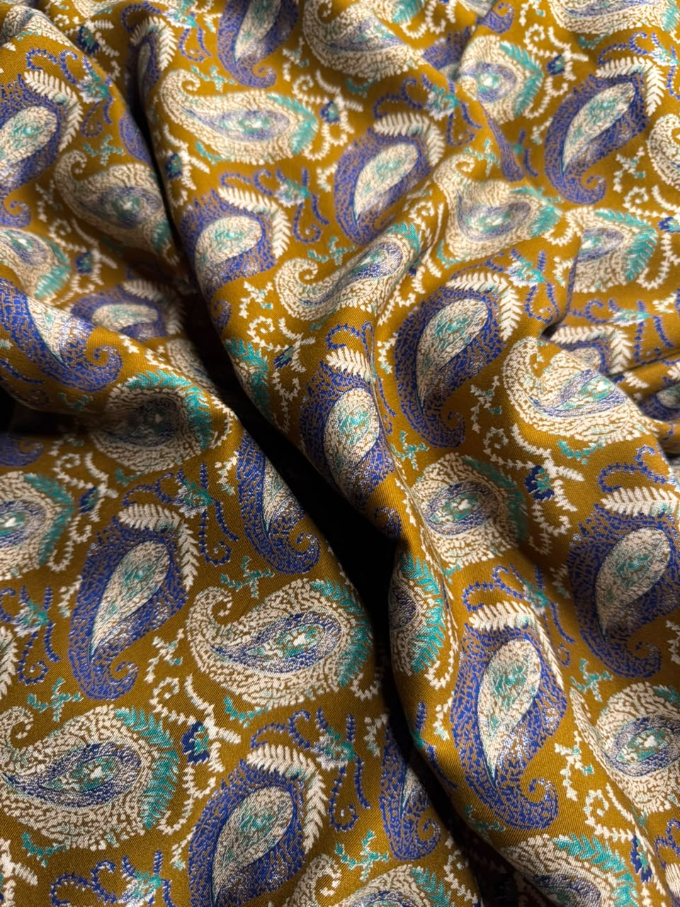 AYSEL LUXE MARINA - Royal Paisley - Mustard Brown & Blue