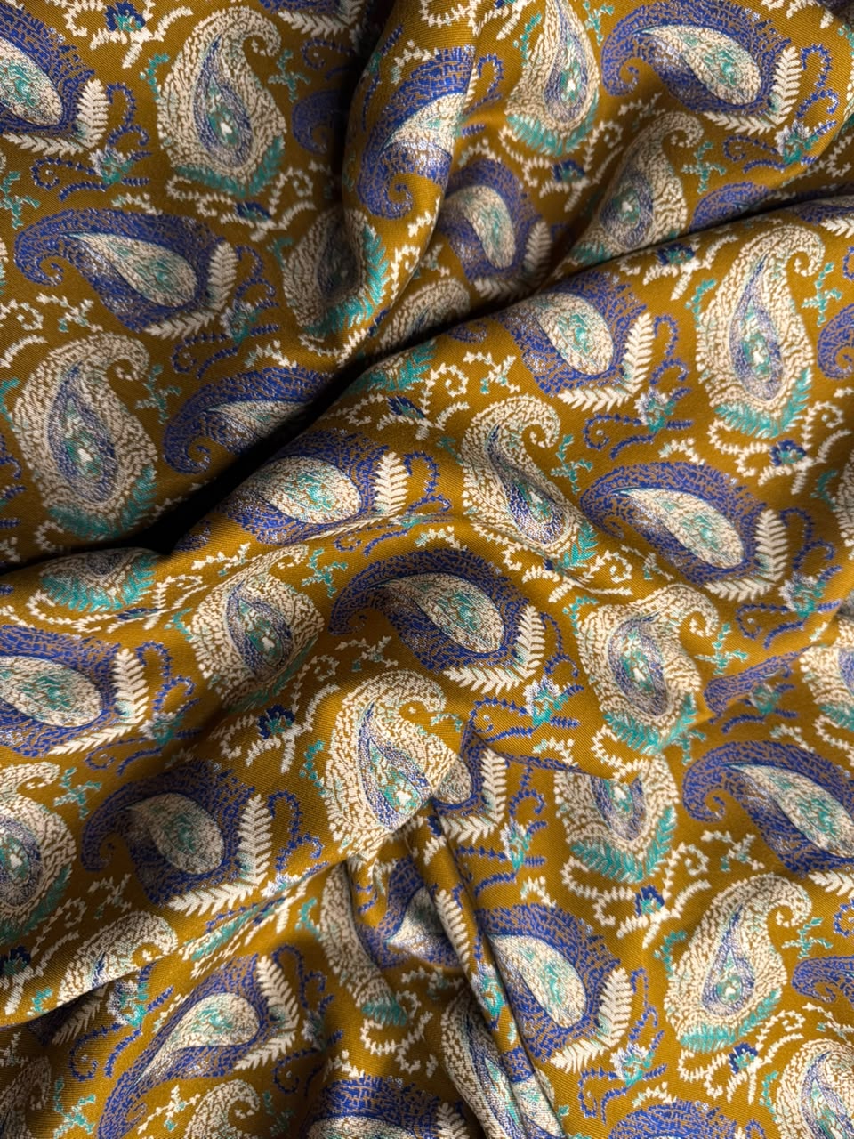 AYSEL LUXE MARINA - Royal Paisley - Mustard Brown & Blue