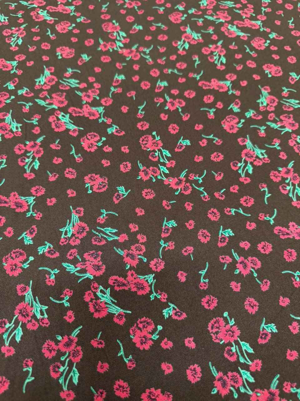 AYSEL LUXE MARINA - Ditsy Wildflower - Coffee Brown & Hot Pink