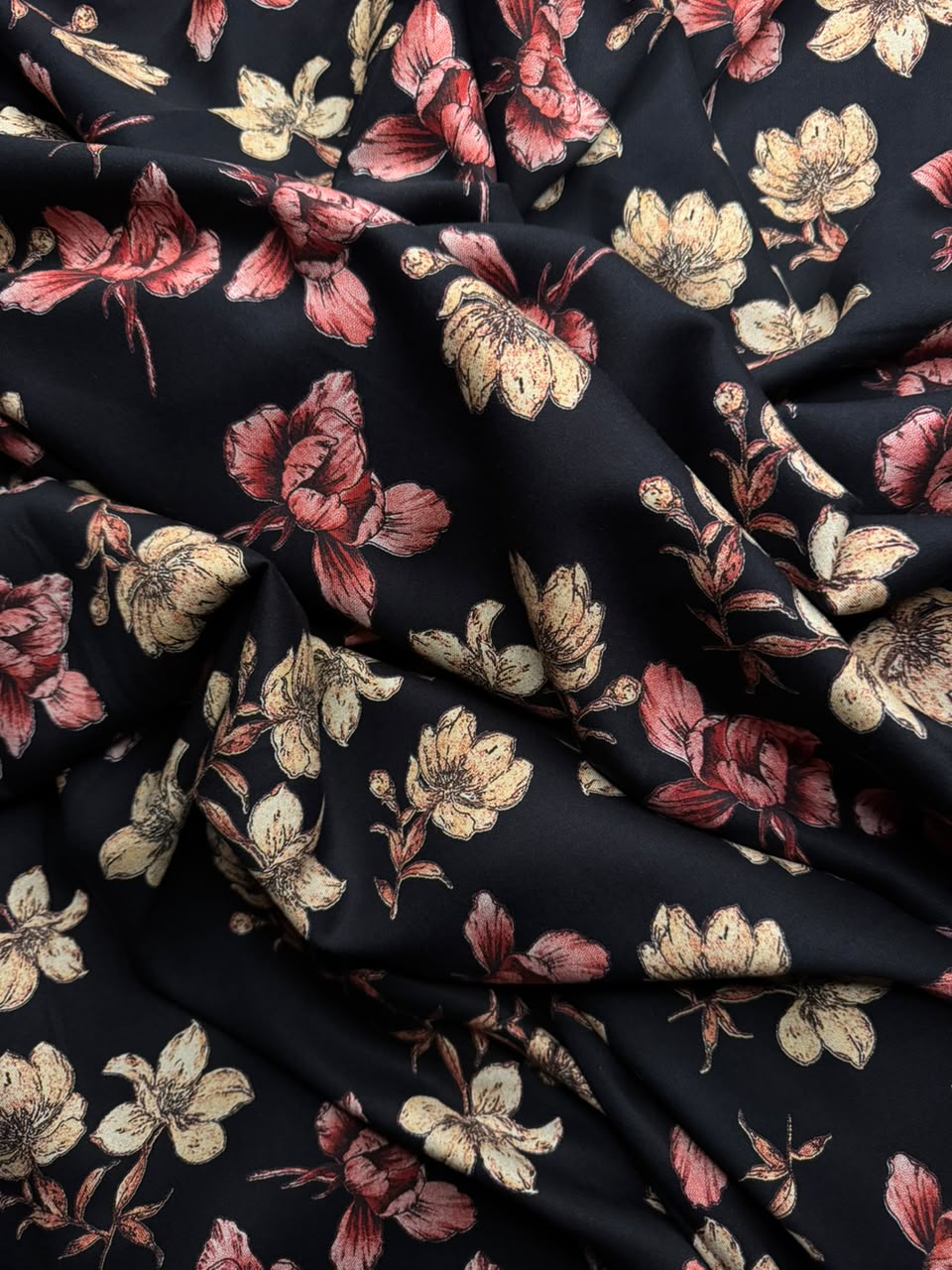 AYSEL LUXE MARINA - Vintage Blossom - Midnight Black & Peach