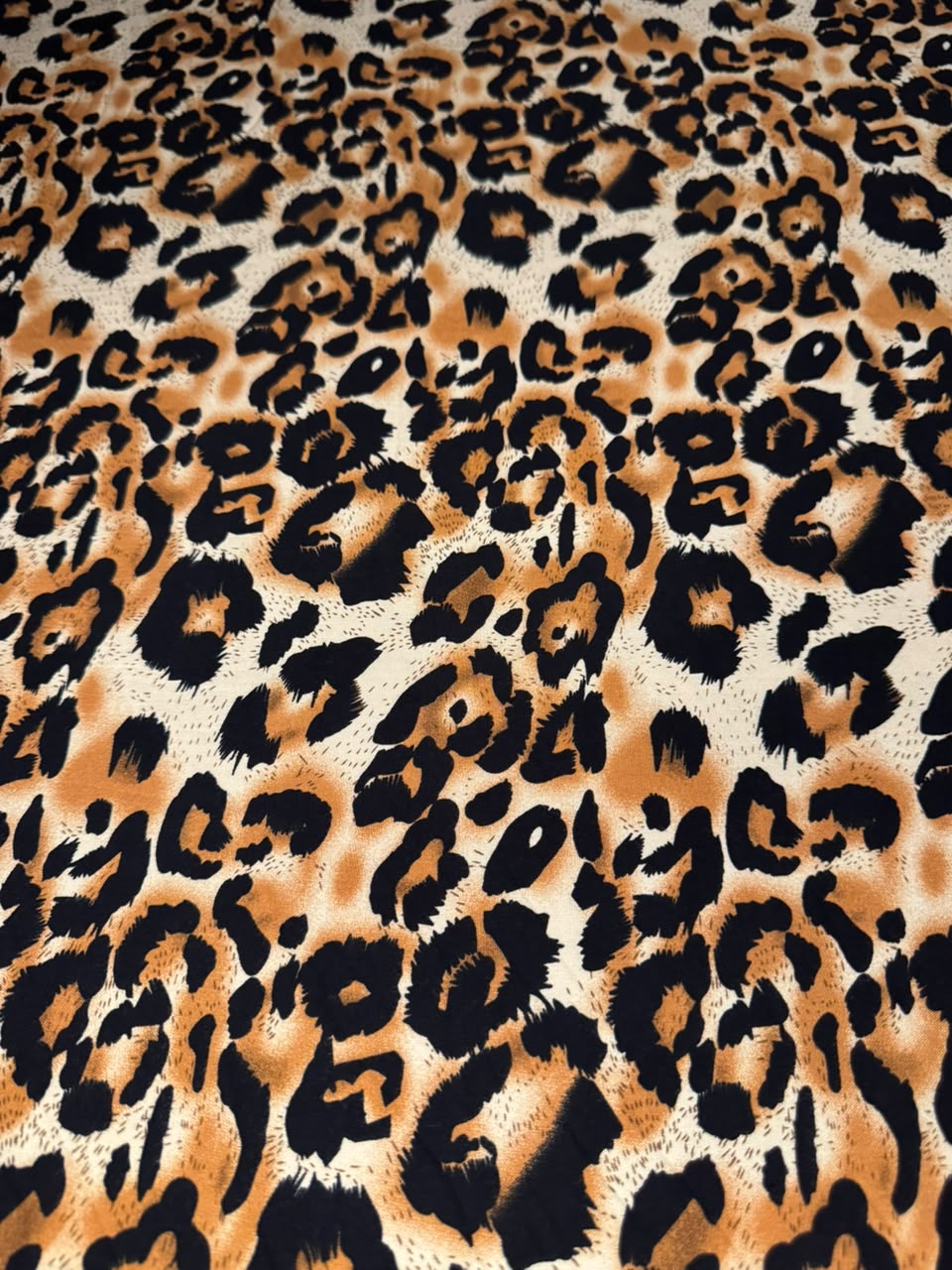Luxury Stone Linen Fabric - Classic Leopard Print