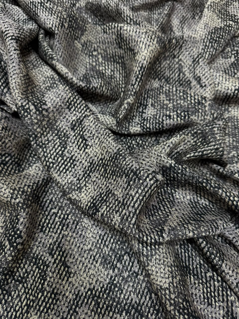 Aysel Luxe Marina Fabric - Charcoal Grey Abstract Camo Print
