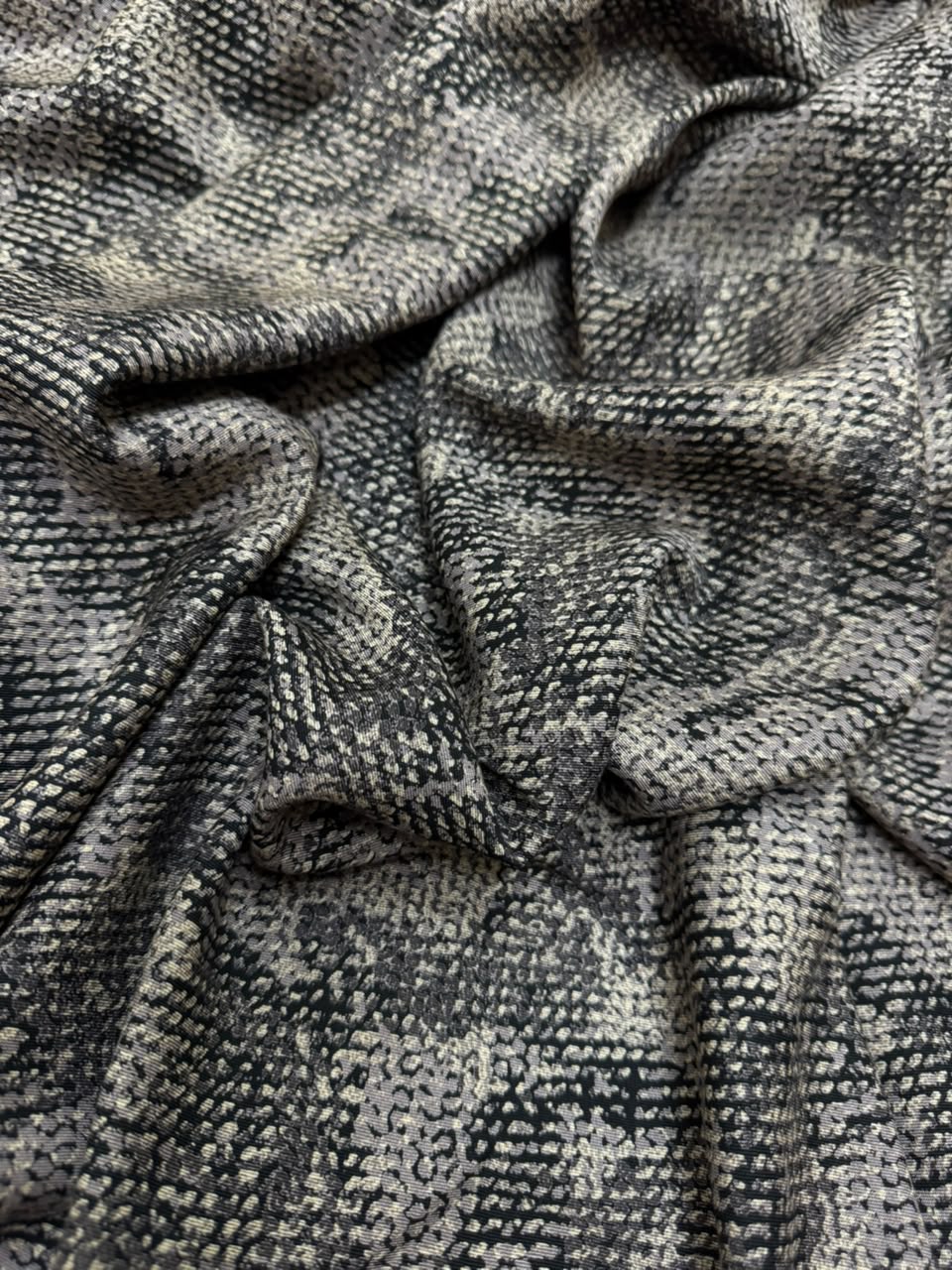 Aysel Luxe Marina Fabric - Charcoal Grey Abstract Camo Print