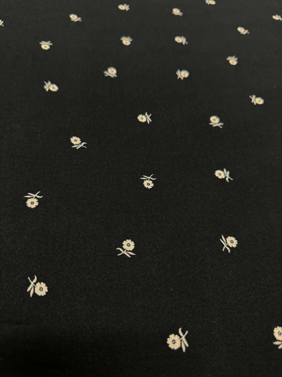 Aysel Luxe Marina Fabric - Jet Black Mini Floral Print
