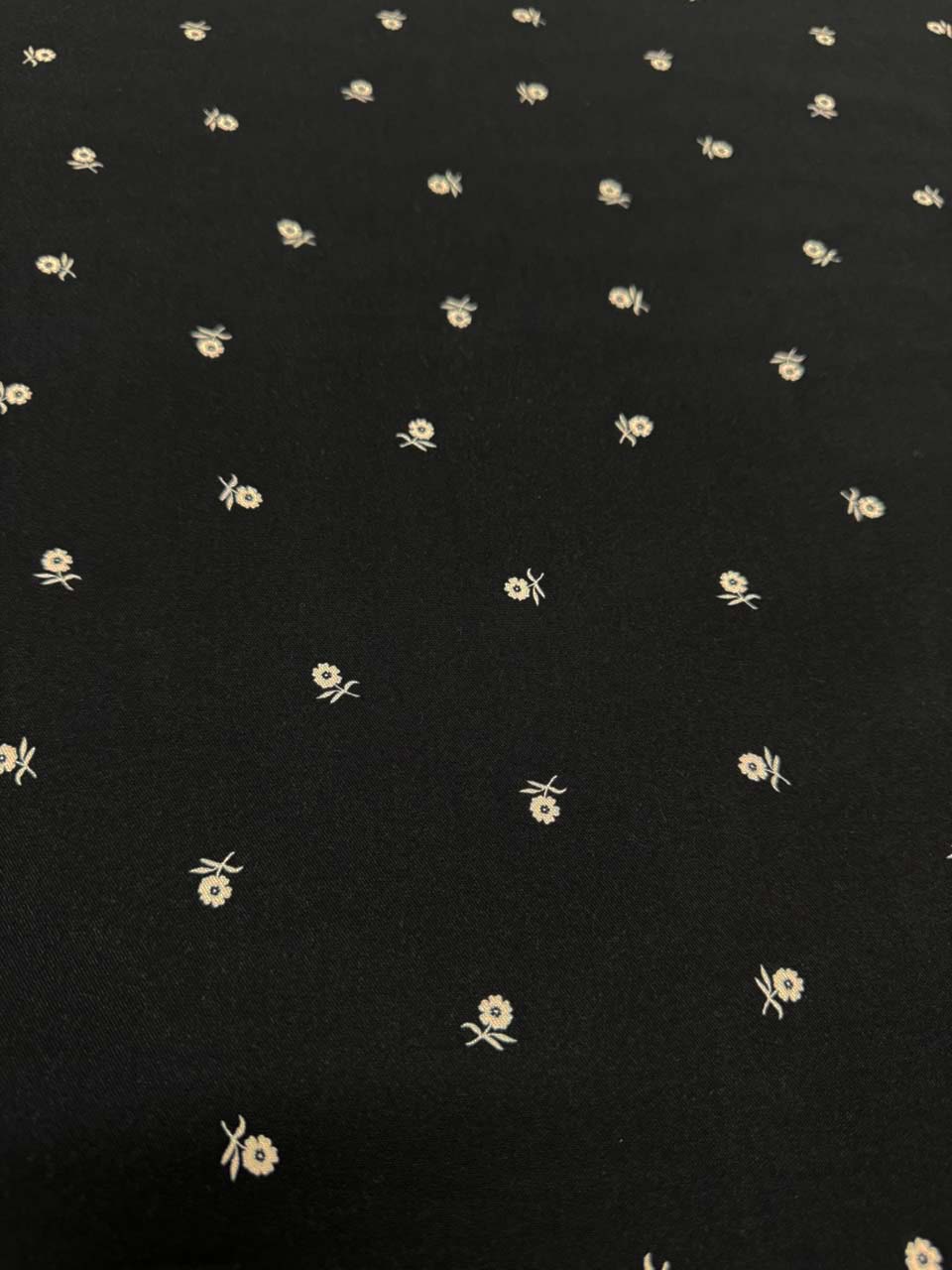 Aysel Luxe Marina Fabric - Jet Black Mini Floral Print