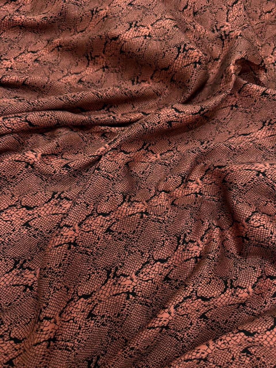 Marina Elaris - Rust Snake Animal Print Printed Fabric