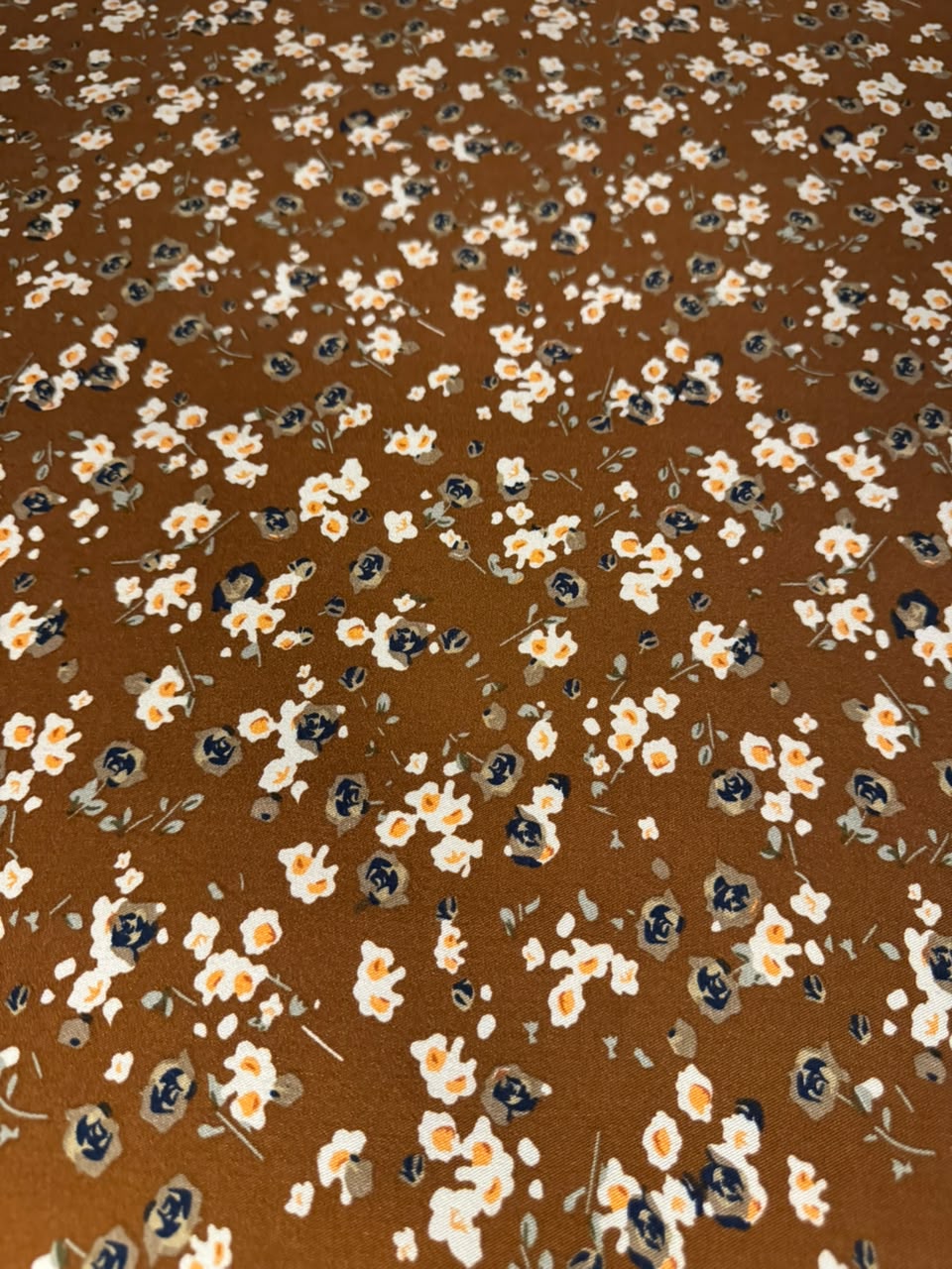 Zarvella Imported Marina Collection - Petite Ditsy Meadow - Caramel Brown & Ivory Cream