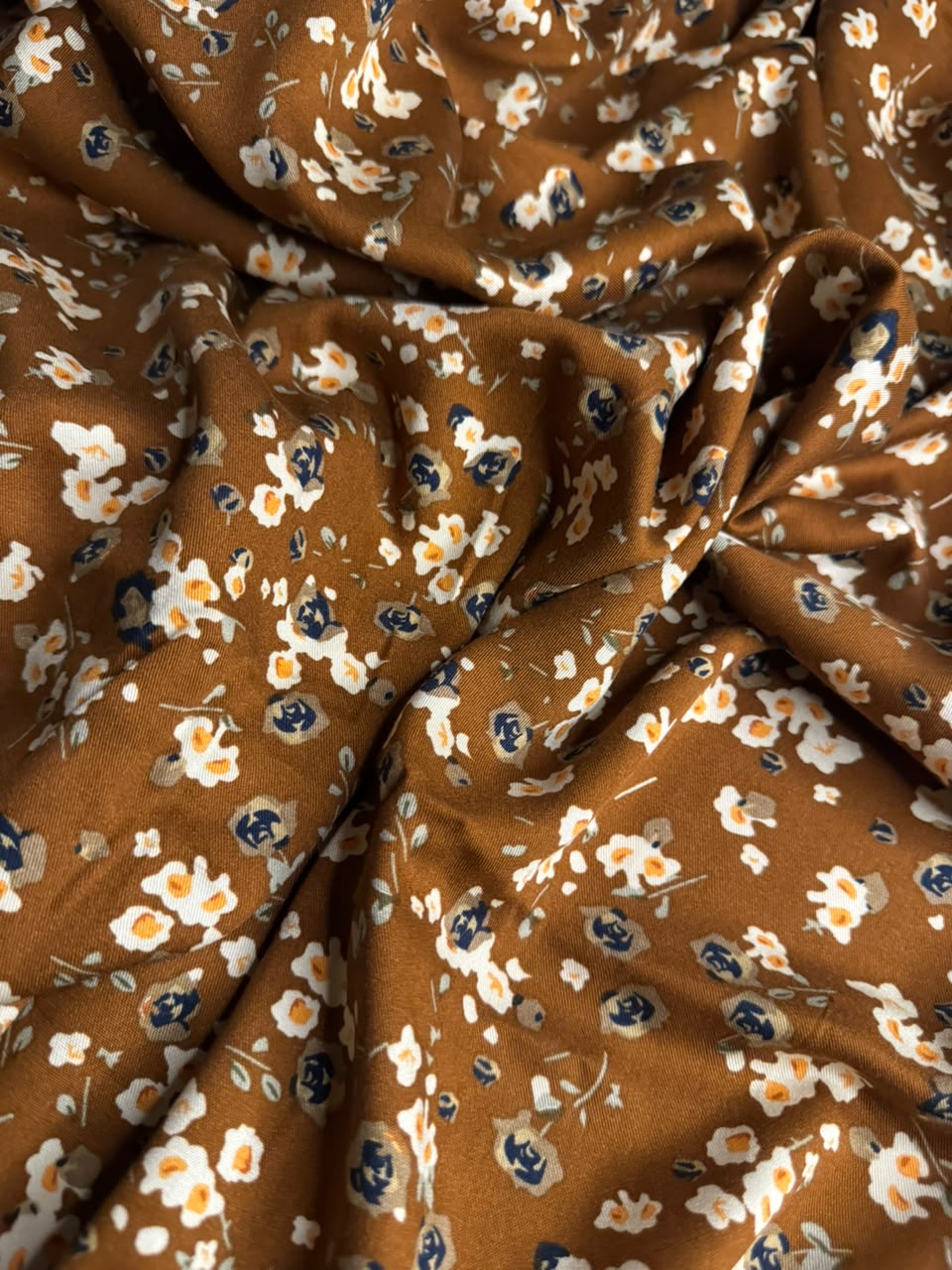 Zarvella Imported Marina Collection - Petite Ditsy Meadow - Caramel Brown & Ivory Cream