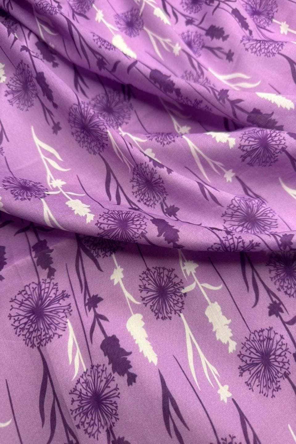Purple fabric with floral pattern