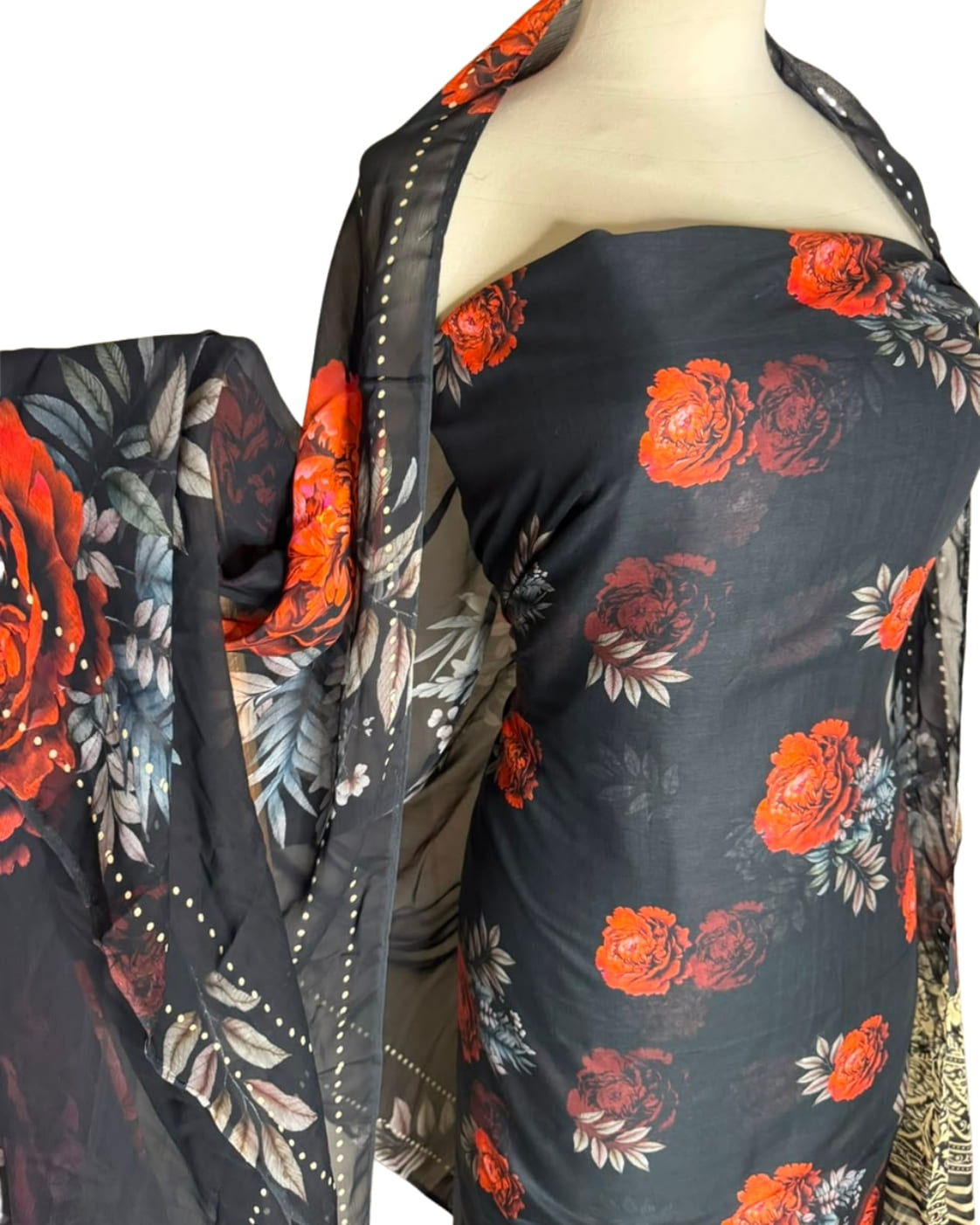Anmol Luxe Lawn Collection 3 Piece | Unique All Over Print & Pure Bamber Dupatta Suit
