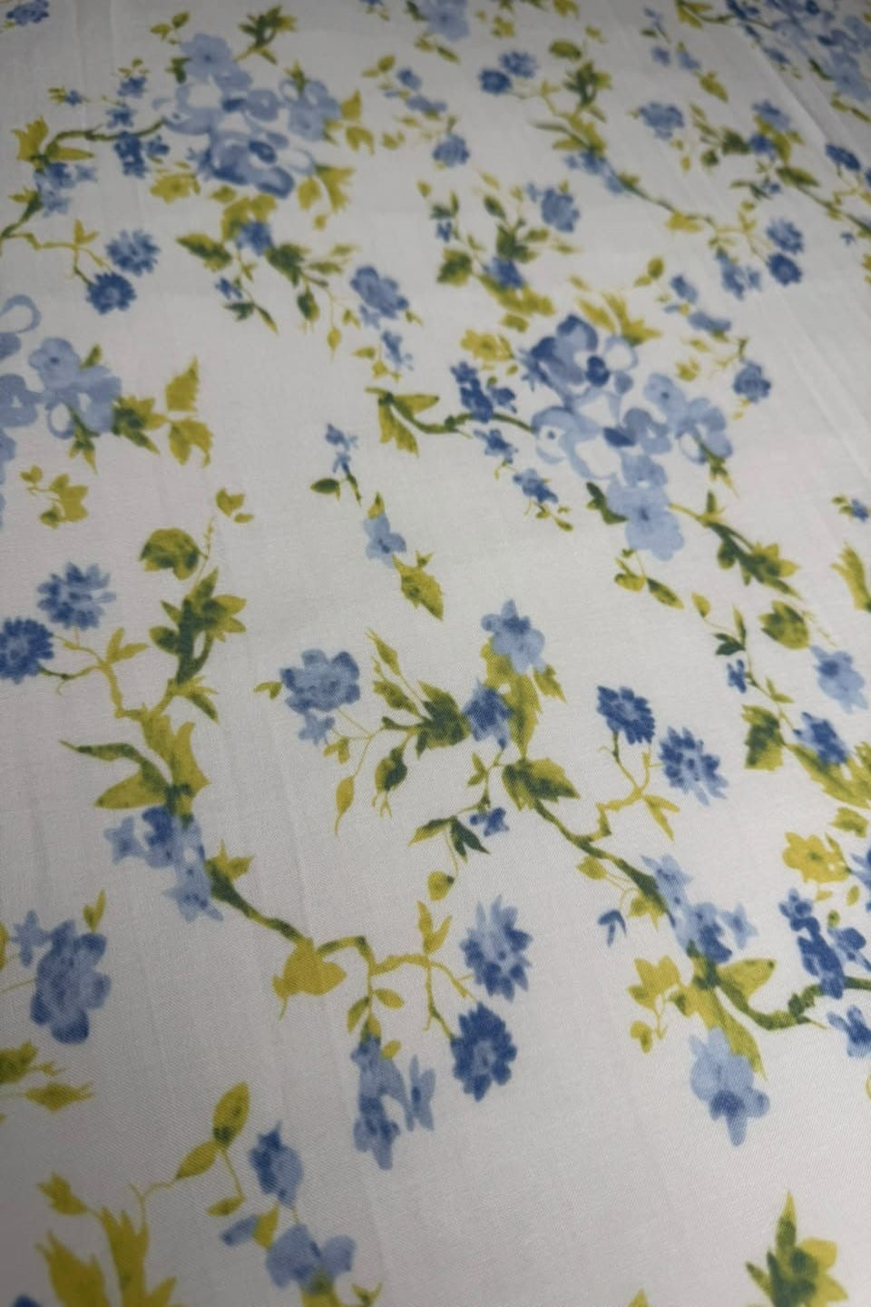 Premium Stone Linen Blue Blossom 2 Piece Unstitched Suit for Women