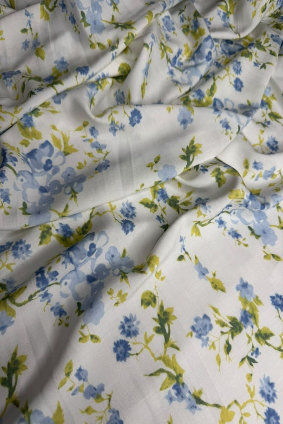 Premium Stone Linen Blue Blossom 2 Piece Unstitched Suit for Women