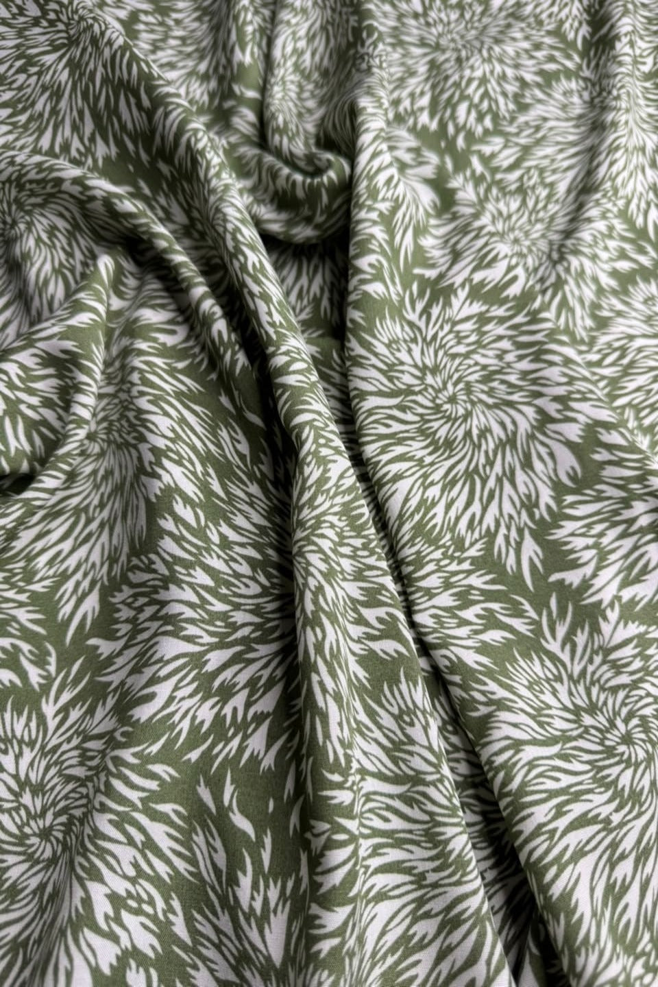 Premium Stone Linen Olive Feather 2 Piece Unstitched Suit for Women