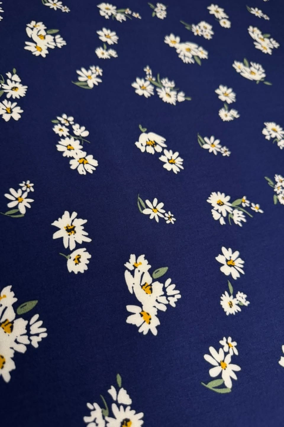 Premium Stone Linen Navy Daisy 2 Piece Unstitched Suit for Women