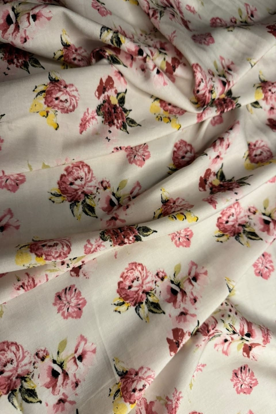 Premium Stone Linen Pink Vintage Floral 2 Piece Unstitched Suit for Women