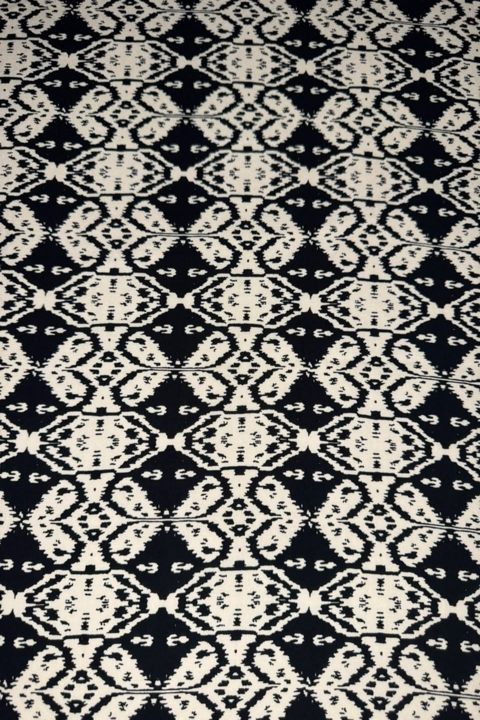 Premium Stone Linen Black Ikat Geometric 2 Piece Unstitched Suit for Women