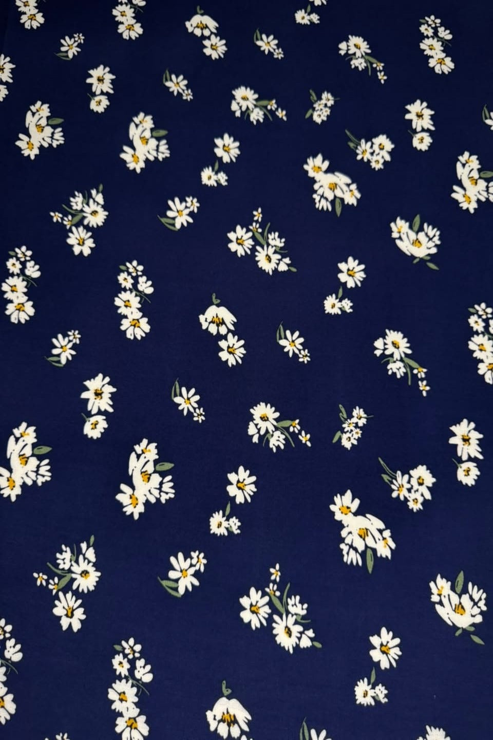 Premium Stone Linen Navy Daisy 2 Piece Unstitched Suit for Women