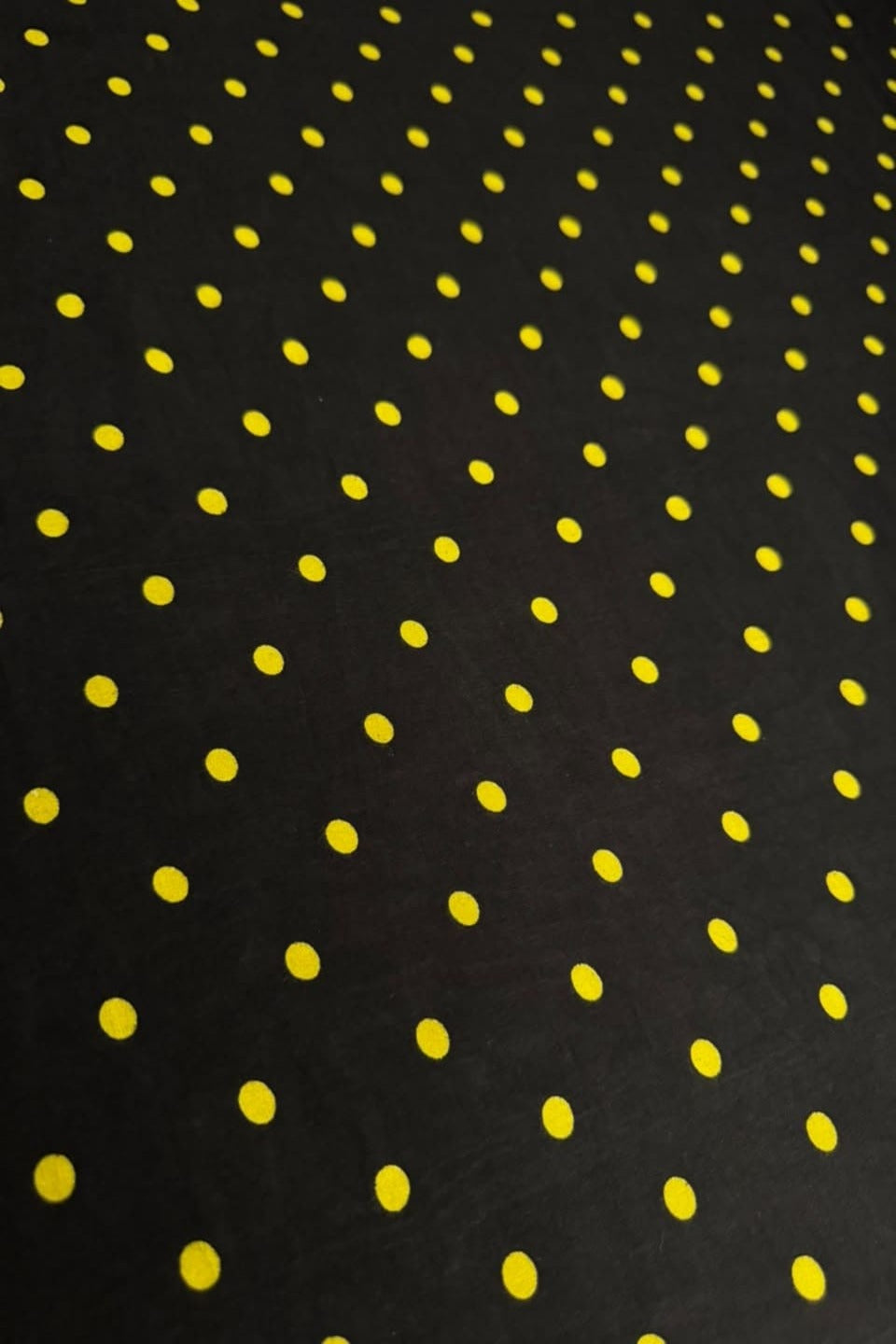 Premium Stone Linen Black Yellow Polka Dot 2 Piece Unstitched Suit for Women