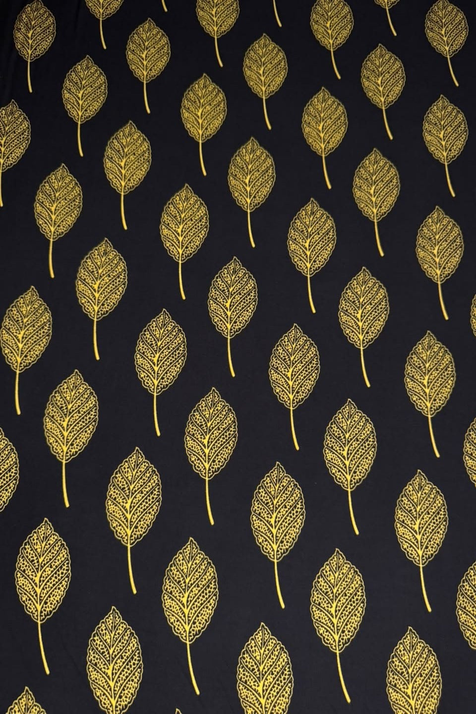 Premium Stone Linen Navy Gold Leaf 2 Piece Unstitched Suit for Women