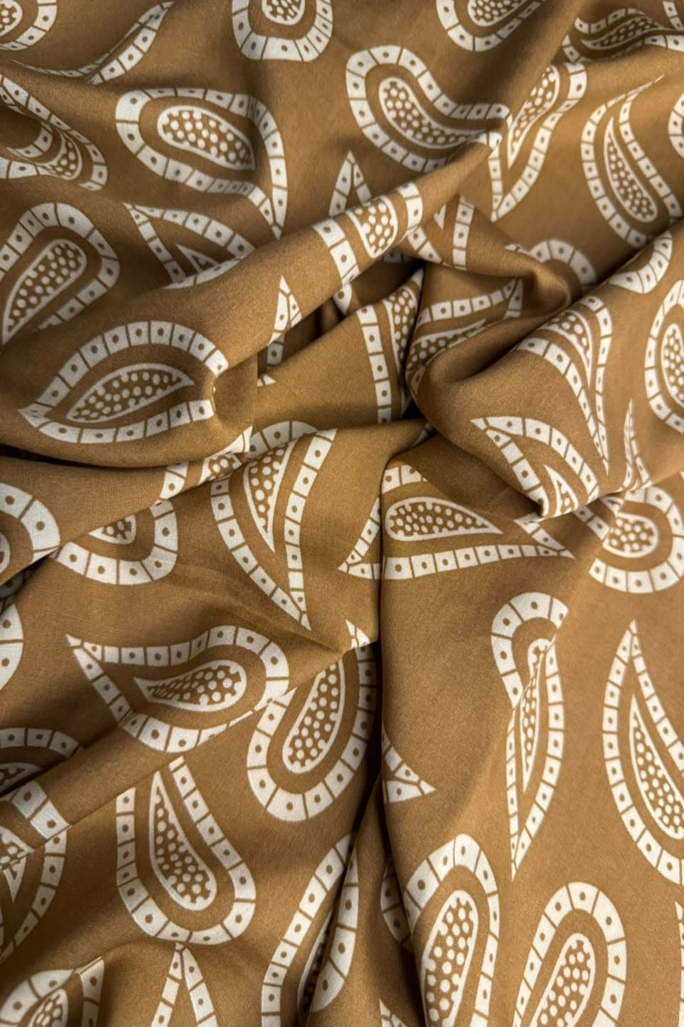 Premium Stone Linen Mustard Paisley 2 Piece Unstitched Suit for Women