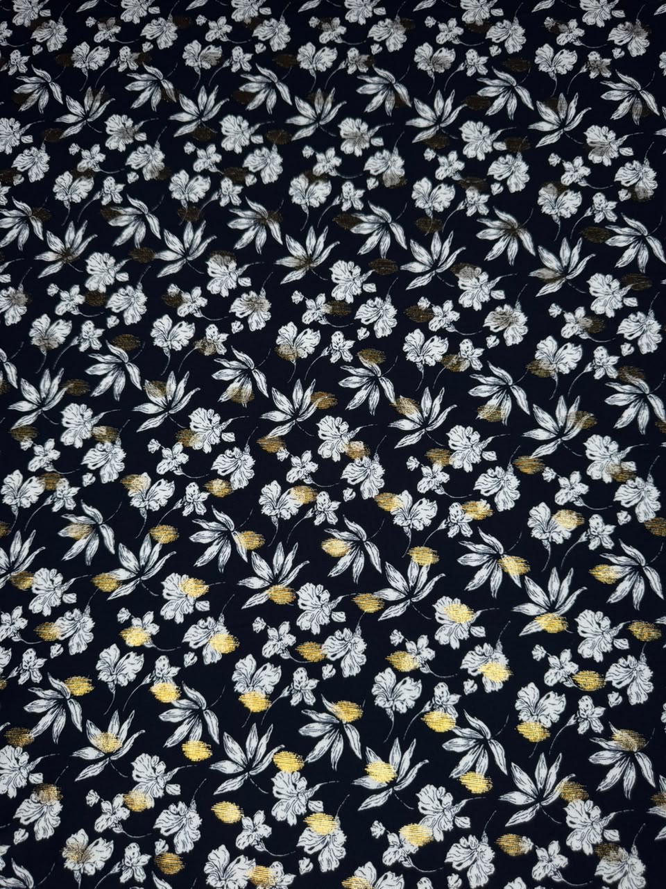 Zari Linen Mini Leaf Floral Sketch Navy Blue - 2 Piece Suit For Women