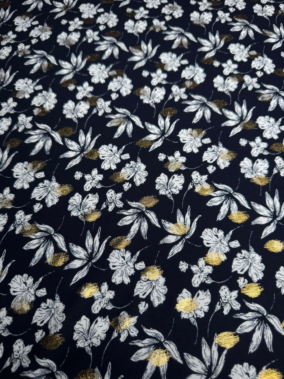 Zari Linen Mini Leaf Floral Sketch Navy Blue - 2 Piece Suit For Women